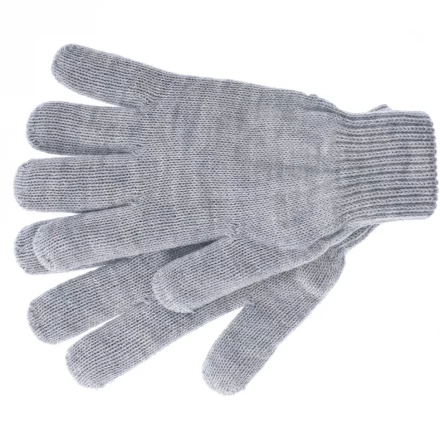 Перчатки трикотажные акрил двойные серая туча двойная манжета Сибртех Россия 68682 купить в Сургуте