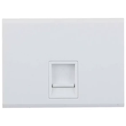 Розетка СВЕТОЗАР &quot;ЭФФЕКТ&quot; компьютерная, одинарная, без вставки и рамки, цвет белый SV-54419-W купить в Сургуте