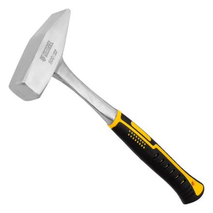 Молоток слесарный 800 г Denzel 10405, цельнометаллический, двухкомпонентная рукоятка купить в Сургуте