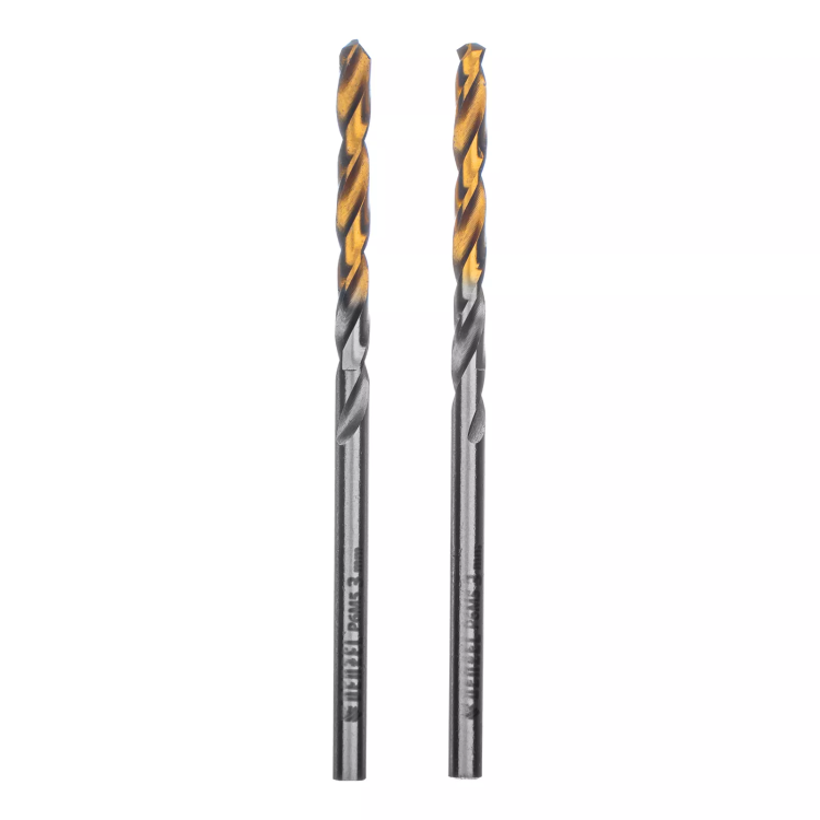 Сверло спиральное по металлу 3 x 60 мм, Р6М5, Golden Tip , 2шт. Denzel 718225 купить в Сургуте