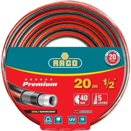 Шланг RACO &quot;PREMIUM&quot; поливочный, 40атм., армированный, 3-х слойный, 1/2&quot;х20м 40300-1/2-20 купить в Сургуте
