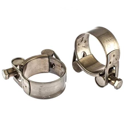 Хомуты металлические силовые 36-39 мм ширина 20 мм шарнирный W4 2 шт Сибртех 475233 купить в Сургуте