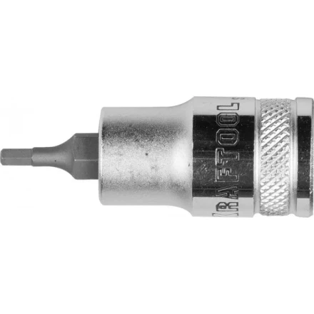 Торцовая бита-головка KRAFTOOL &quot;INDUSTRIE QUALITAT&quot;, материал S2, HEX, сатинированная, 1/2&quot;, H3 27908-03_z01 купить в Сургуте