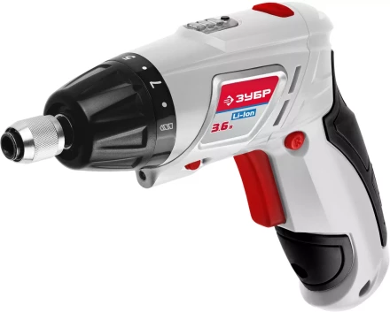 Отвертка аккум ЗУБР реверс,2 полож.корпуса,подсветка,регул. момента,набор из бит и сверл,Литий-ион 1,5 Ач, 3Нм, 3,6В ЗО-3.6-ЛИ купить в Сургуте