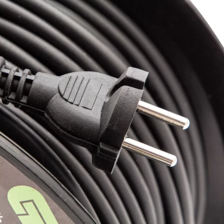 Удлинитель силовой 50 м Сибртех 95855, 10А, тип УХ10, ПВС, на кабельной катушке, 4 розетки без заземления купить в Сургуте