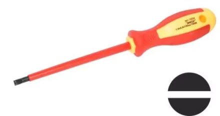 Отвертка диэлектрич. шлицевая 1,0х6х150мм, 1000В 19693 купить в Сургуте