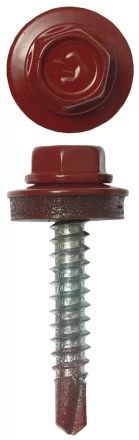 Саморезы ЗУБР &quot;ПРОФЕССИОНАЛ&quot; окраш., RAL 3003 рубин.-красн., для крепл. кров. матер. к дерев. обреш., 4.8х29мм, 2500шт 4-300310-48-029-3003 купить в Сургуте