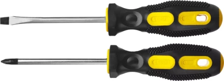 Набор STAYER &quot;MASTER&quot;: Отвертки слесарные, двухкомпонентная рукоятка, магнитный наконечник, 2 / 6мм - 100мм, 2шт 2513-H2_z01 купить в Сургуте