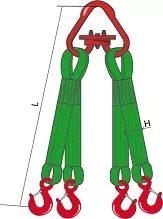 Строп текстильный четырехветвевой 4СТ 2.5 т L=1 м  РА 60 мм Звено РТ-3 купить в Сургуте