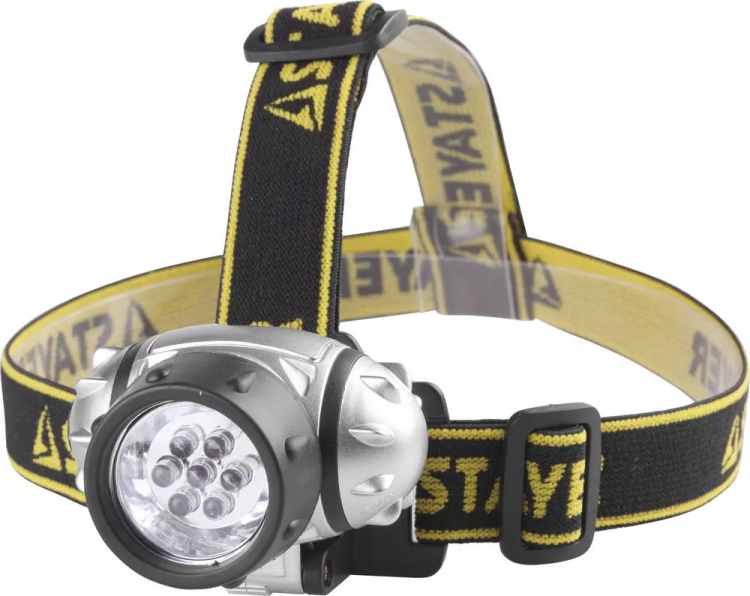 Фонарь STAYER "STANDARD" налобный светодиодный, 7LED, 3 режима, 3ААА 56572 купить в Сургуте