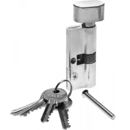 Механизм ЗУБР &quot;МАСТЕР&quot; цилиндровый, тип &quot;ключ-защелка&quot;, цвет хром, 5-PIN, 70мм 52103-70-2 купить в Сургуте