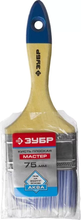 Кисть плоская  ЗУБР &quot;АКВА-МАСТЕР&quot;, искусственная щетина, деревянная ручка, 75мм 4-01007-075 купить в Сургуте