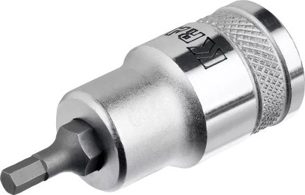 Торцовая бита-головка KRAFTOOL &quot;INDUSTRIE QUALITAT&quot;, материал S2, HEX, сатинированная, 1/2&quot;, H4 27908-04_z01 купить в Сургуте