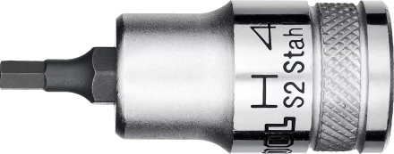 Торцовая бита-головка KRAFTOOL &quot;INDUSTRIE QUALITAT&quot;, материал S2, HEX, сатинированная, 1/2&quot;, H4 27908-04_z01 купить в Сургуте