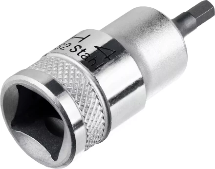 Торцовая бита-головка KRAFTOOL &quot;INDUSTRIE QUALITAT&quot;, материал S2, HEX, сатинированная, 1/2&quot;, H4 27908-04_z01 купить в Сургуте