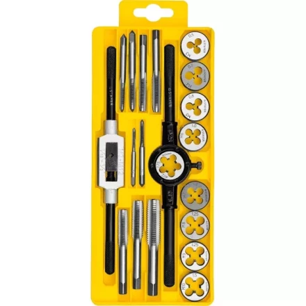 Набор метчиков и плашек STAYER &quot;MASTER&quot;, метчикодержатель 1шт, плашкодержатель 1шт, метчики 9шт, плашки 9шт, 20 предметов 28012-H20 купить в Сургуте