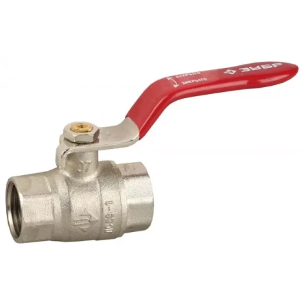 Кран ЗУБР шаровой 5/4&quot; полнопроходной &quot;мама-мама&quot;, ручка, никелированная латунь 51350-N-5/4 купить в Сургуте