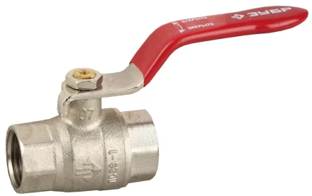 Кран ЗУБР шаровой 5/4&quot; полнопроходной &quot;мама-мама&quot;, ручка, никелированная латунь 51350-N-5/4 купить в Сургуте