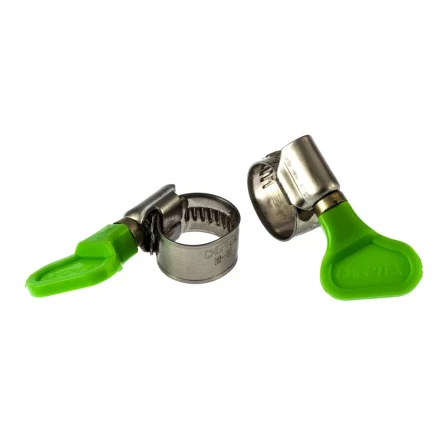 Хомуты металлические червячные 10-16 мм ширина 12 мм W4 с ключом 2 шт Сибртех 476483 купить в Сургуте