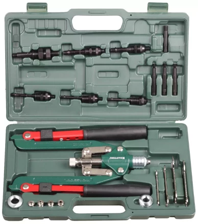 Заклепочник складной, KRAFTOOL &quot;RS-77&quot; 31182, резьбовые М4,М5,М6,М8,М10,М12, вытяжные d=2,4-6,4 мм и штифты М4,М5,М6,М8, из Al, стали, нерж стали 31182 купить в Сургуте