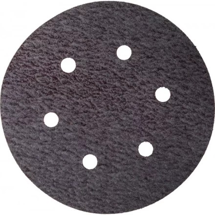 Круг шлифовальный URAGAN &quot;Универсальный водостойкий с покрытием стеарата цинка&quot; на липучке, 6 отв., P180, 150мм, 50шт 907-44113-180-50 купить в Сургуте