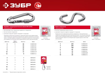 ЗУБР DIN 5299D, 8 мм, 1 шт, карабин с предохранительной гайкой (304556-08) купить в Сургуте
