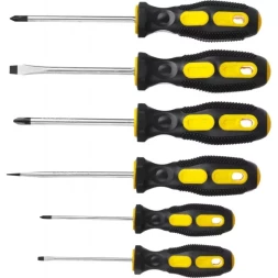Набор STAYER "MASTER": Отвертки слесарные, двухкомпонентная рукоятка, магнитный наконечник, 6шт 2513-H6_z01