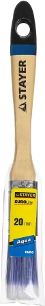 Кисть плоская STAYER &quot;EURO&quot;, &quot;AQUA&quot; для воднодисперсионных и акриловых ЛКМ, искусств щетина, деревян ручка, 3/4&quot;/20мм 01062-020 купить в Сургуте