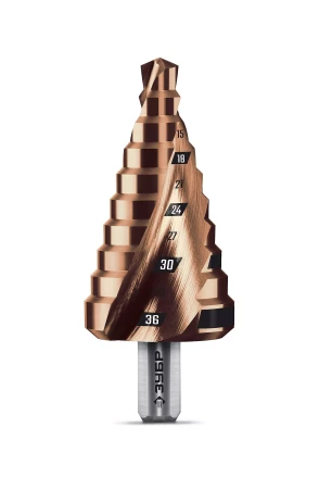 ЗУБР КОБАЛЬТ 9-36мм, 10 ступеней, винтовая проточка, сверло ступенчатое, ПРОФЕССИОНАЛ (29674-9-36-10) купить в Сургуте
