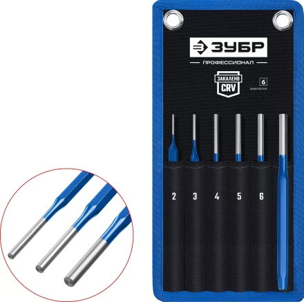 ЗУБР 6 предметов, набор шестигранных выколоток в чехле, Профессионал (21070-H6) купить в Сургуте