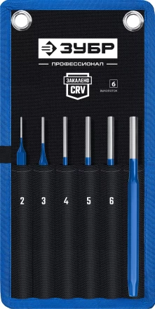 ЗУБР 6 предметов, набор шестигранных выколоток в чехле, Профессионал (21070-H6) купить в Сургуте
