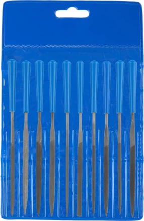 Набор ЗУБР &quot;ЭКСПЕРТ&quot;: Надфили, пластмассовая ручка, насечка 2 = Бархатная, с чехлом, 100мм, 10шт 16023-2-H10 купить в Сургуте