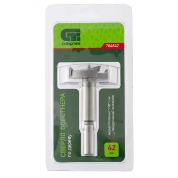 Сверло Форстнера по дереву 42 мм цилиндрический хвостовик СИБРТЕХ 704842 купить в Сургуте