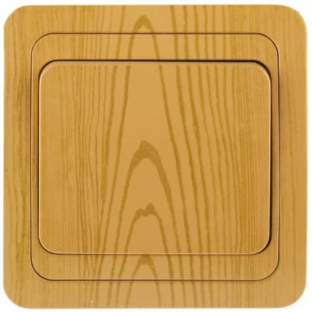 Выключатель СВЕТОЗАР &quot;ГАММА&quot; одноклавишный, цвет ольха, 10A/~250B SV-54130-A купить в Сургуте