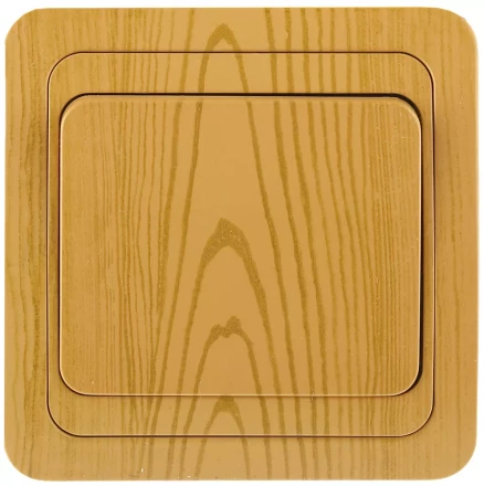 Выключатель СВЕТОЗАР &quot;ГАММА&quot; одноклавишный, цвет ольха, 10A/~250B SV-54130-A купить в Сургуте