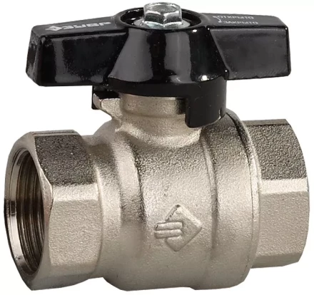 Кран шаровой ЗУБР полнопроходной &quot;мама-мама&quot;, бабочка, хромиров латунь, 1/2&quot; 4-51323-C-1/2 купить в Сургуте