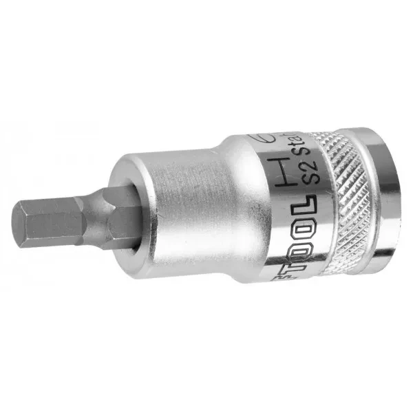 Торцовая бита-головка KRAFTOOL "INDUSTRIE QUALITAT", материал S2, HEX, сатинированная, 1/2", H6 27908-06_z01 купить в Сургуте