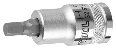 Торцовая бита-головка KRAFTOOL &quot;INDUSTRIE QUALITAT&quot;, материал S2, HEX, сатинированная, 1/2&quot;, H6 27908-06_z01 купить в Сургуте