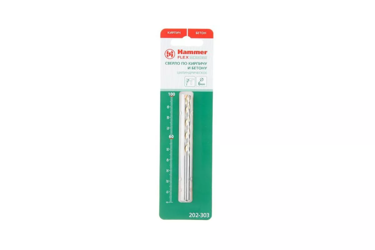 Сверло по камню HAMMER Ф6х100мм (DR CR 6,0мм*100/60мм) купить в Сургуте