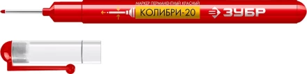 ЗУБР Колибри-20 красный, наконечник L 20 мм,  2 мм, перманентный маркер для отверстийл (06328-3) купить в Сургуте
