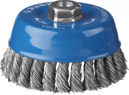 ЗУБР &quot;ПРОФЕССИОНАЛ&quot;. Щетка чашечная для УШМ, плетеные пучки стальной проволоки 0,5мм, 120ммхМ14 35275-120_z02 купить в Сургуте