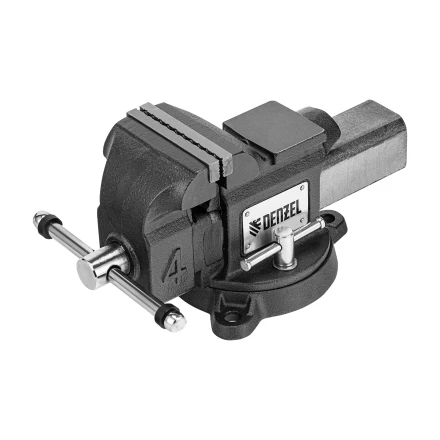 Тиски слесарные BVH-100, 100 мм, поворотные, стальная направляющая, с наковальней //Denzel 18683 купить в Сургуте