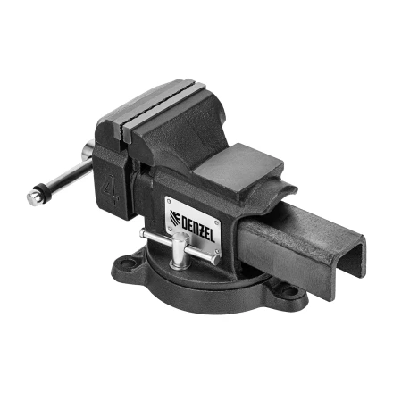 Тиски слесарные BVH-100, 100 мм, поворотные, стальная направляющая, с наковальней //Denzel 18683 купить в Сургуте