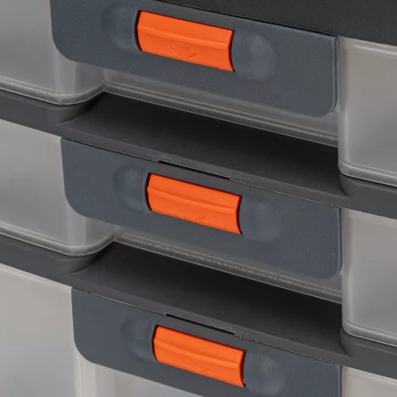 Органайзер для хранения с выдвижными лотками Stels 310х150х260мм, 4 секции, пластик Россия 90728 купить в Сургуте