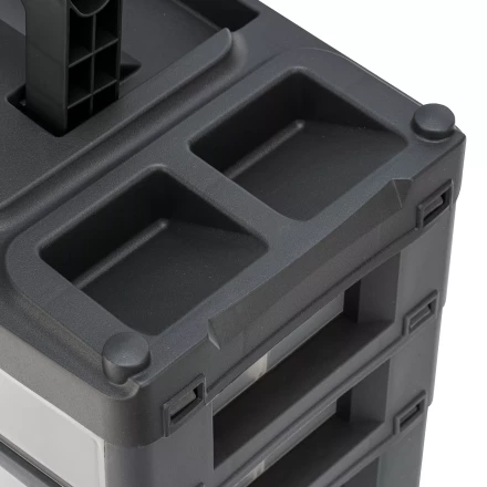 Органайзер для хранения с выдвижными лотками Stels 310х150х260мм, 4 секции, пластик Россия 90728 купить в Сургуте