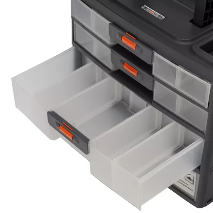 Органайзер для хранения с выдвижными лотками Stels 310х150х260мм, 4 секции, пластик Россия 90728 купить в Сургуте