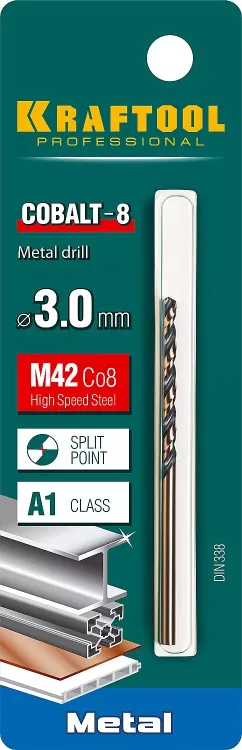 Сверла по металлу HSS-Co Оберон 29656-3 купить в Сургуте