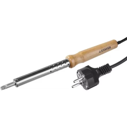 Паяльник с деревянной рукояткой и долговечным жалом, STAYER &quot;MASTER&quot; MAXTerm, 55310-100, 100 Вт, клин 55310-100 купить в Сургуте