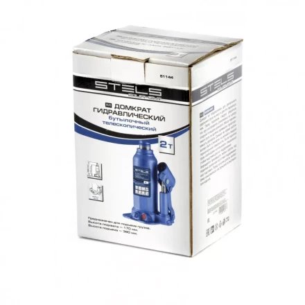Домкрат гидравлический бутылочный телескопический 2 т подъем 170-380 мм Stels 51144 купить в Сургуте