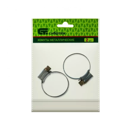 Хомуты металлические червячные 25-38 мм ширина 12 мм английский тип W1 2 шт Сибртех 47668 купить в Сургуте